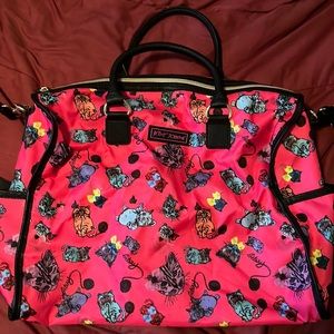 Betsey Johnson colourful cat duffle bag - good condition.